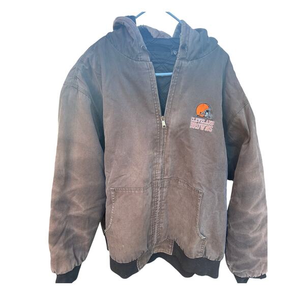 Cleveland Browns Canvas Duck HoodieJacket Men’s 3XL